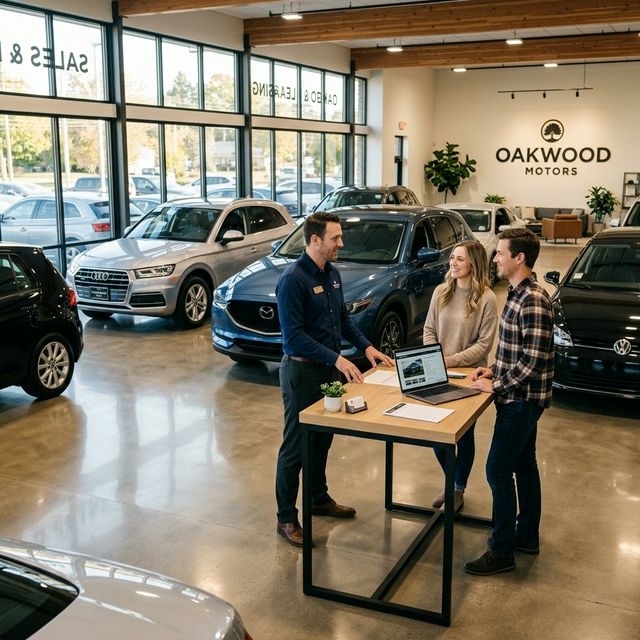 Modern auto dealership showroom
